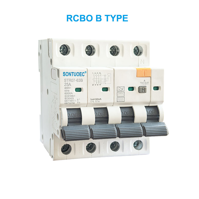 STRO7-63B RCBO B TYPE 2P 4P अवशिष्ट वर्तमान सर्किट ब्रेकर